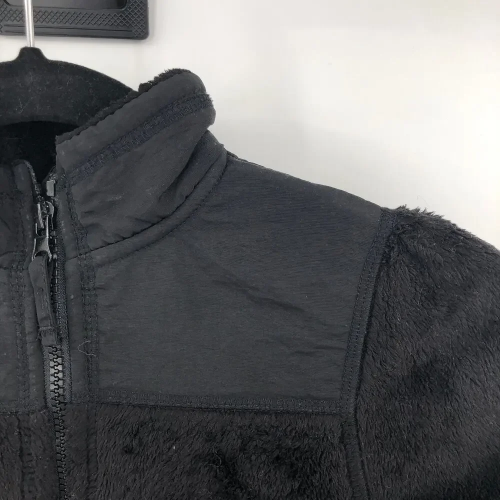 Children's Place Black Cozy Fluffy Full Zip Soft Shell Pocket Fleece Jacket Coat